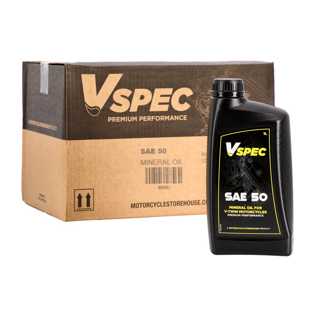 Vspec SAE 50 Mineralöl – Klassisches Motoröl für Harley Big Twin & XL Sportster 1-Liter-Flasche 