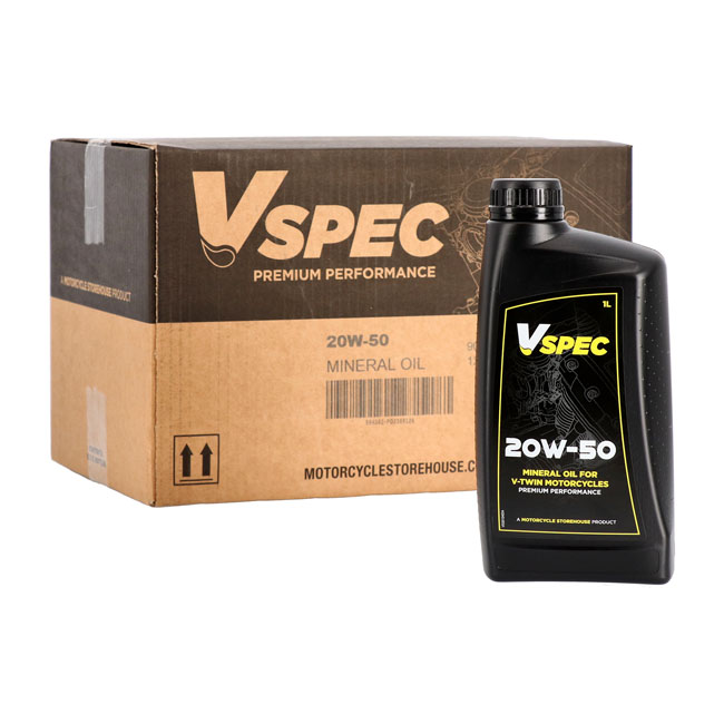 Vspec 20W50 Mineralisches Motoröl – Für Harley-Davidson Big Twin, Sportster & XR Modelle 1-Liter-Flasche