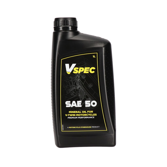 Vspec SAE 50 Mineralöl – Klassisches Motoröl für Harley Big Twin & XL Sportster 1-Liter-Flasche 