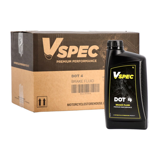 Vspec DOT 4 Bremsflüssigkeit – Perfekte Wahl für Softail, Dyna, Touring, Sportster, Pan America und V-Rod Modelle 1 Liter 