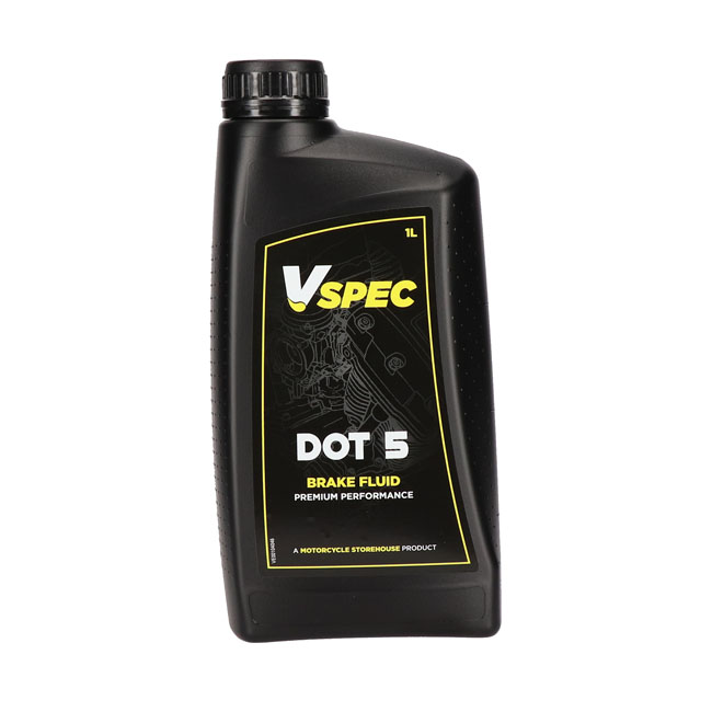 Vspec DOT 5 Silikon-Bremsflüssigkeit – Perfekter Schutz für Softail, Dyna, V-Rod, FLT/Touring und XL bis Baujahr 2006 1 Liter 