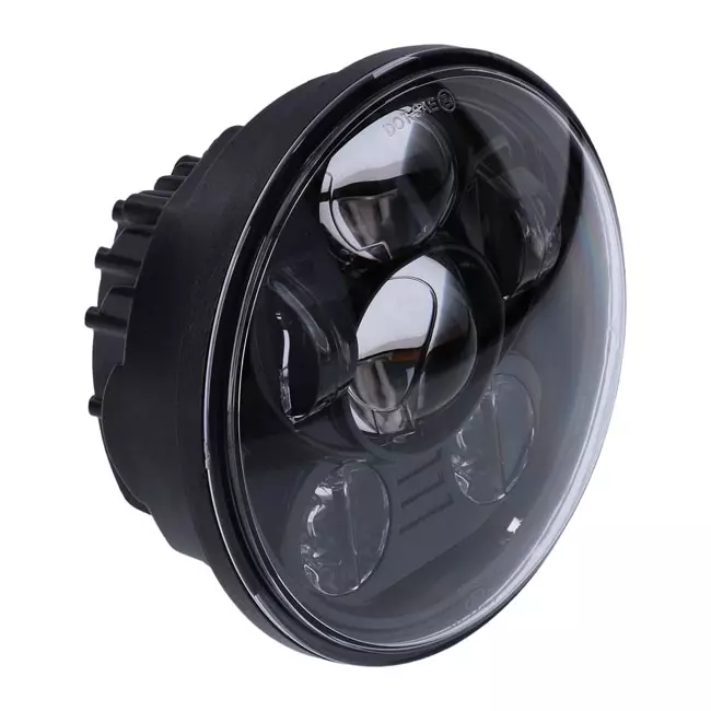 MCS Bright LED Scheinwerfer 5.75" – Schwarz ohne Halo-Ring / Positionslicht für Harley-Davidson Rocker C / Breakout 