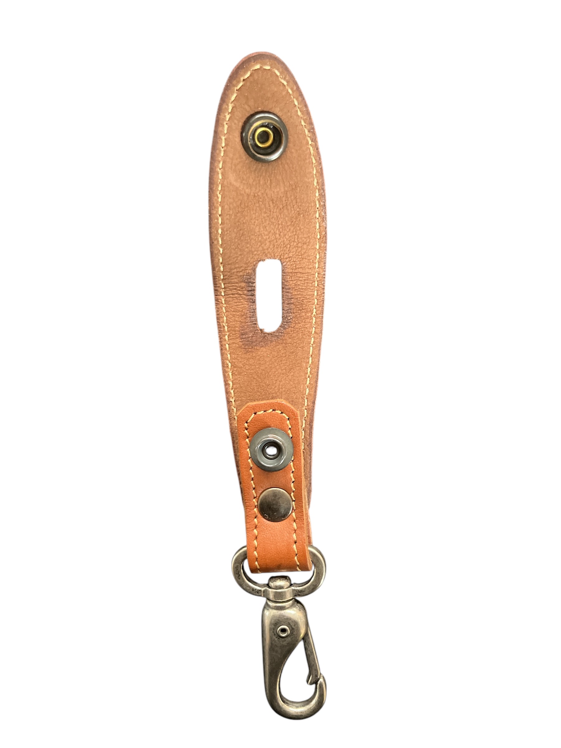 Leder Schlüsselanhänger, Gürtelanhänger mit Karabiner Braun 