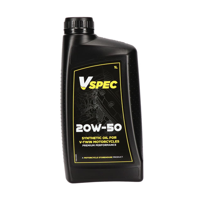  Vspec 20W50 Vollsynthetisches Motoröl – Perfekt für Big Twin, Sportster, XR1200, Pan America, Sportster S, Nightster, V-Rod, Street & Street Rod 1 Liter